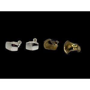 Silver & Gold Tone Clip-On Earrings. Women Jewelry Costume. Celebrate